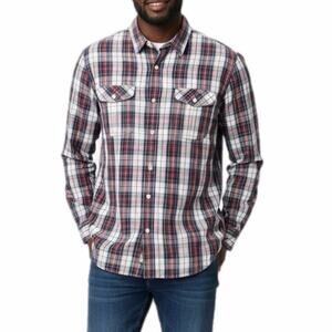 Timberland Earthkeepers Men's Button Down Shirt XL Plaid Red & Blue 100% Cotton